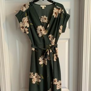 Floral Print Green Dress
